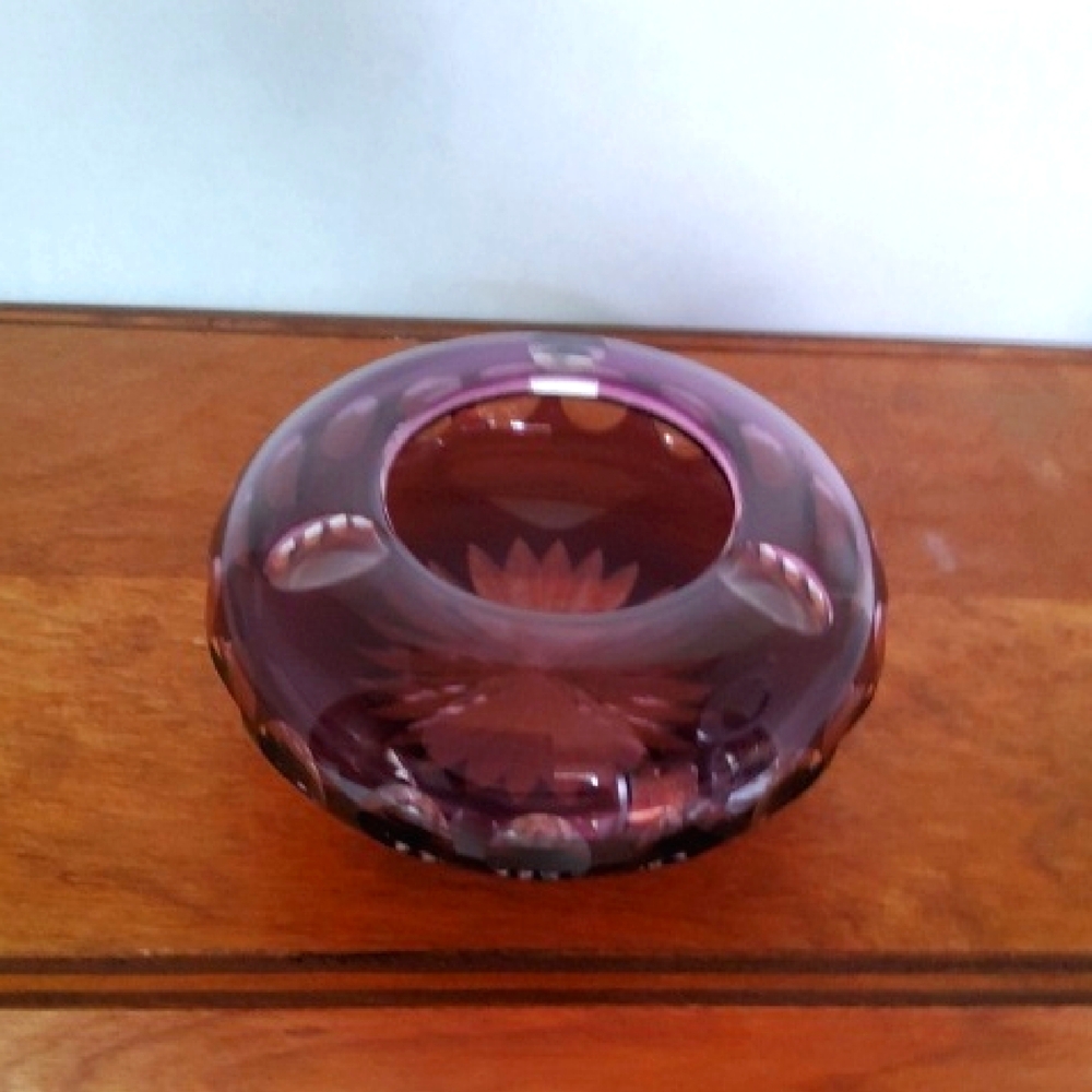 Bohemain Purple Cut-to-clear Ashtray